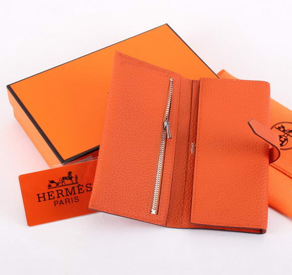 Cheap Fake Hermes Bearn Japonaise Tri-Fold Wallet A308 Orange - Click Image to Close